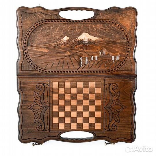 Нарды резные Братья 41 х 46 см бук Армения 62662