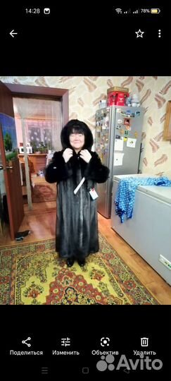 Шуба норковая с капюшоном