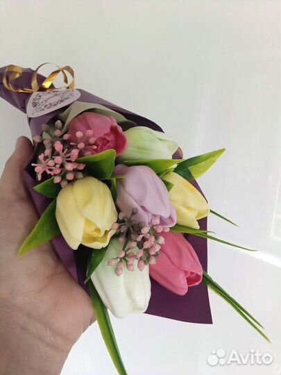 Букет тюльпанов из мыла