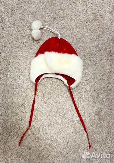 Шапка детская меховая зимняя с помпонами