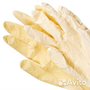 Перчатки латексные, гладкие, опудренные, L (100 шт