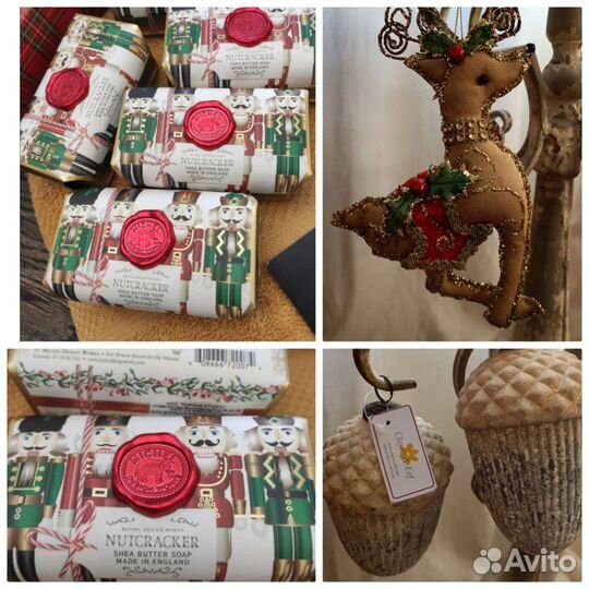 Олень 21см шишки 16см новогодние игрушки