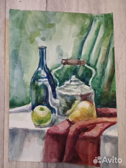 Картина натюрморт акварелью