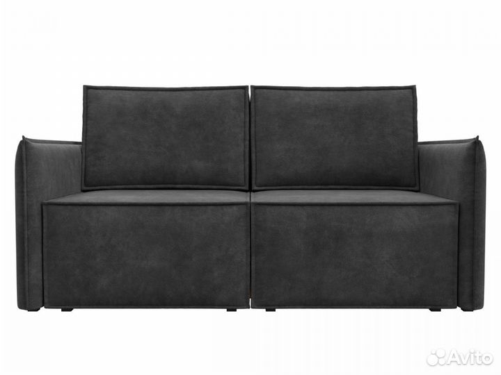 Диван прямой Либерти мини, велюр, brut 16 темно-серый