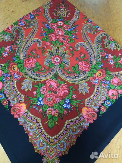 Павловопосадский платок шерсть 146х146