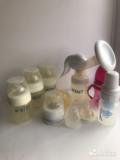 Молокоотсос avent ручной и бутылочки