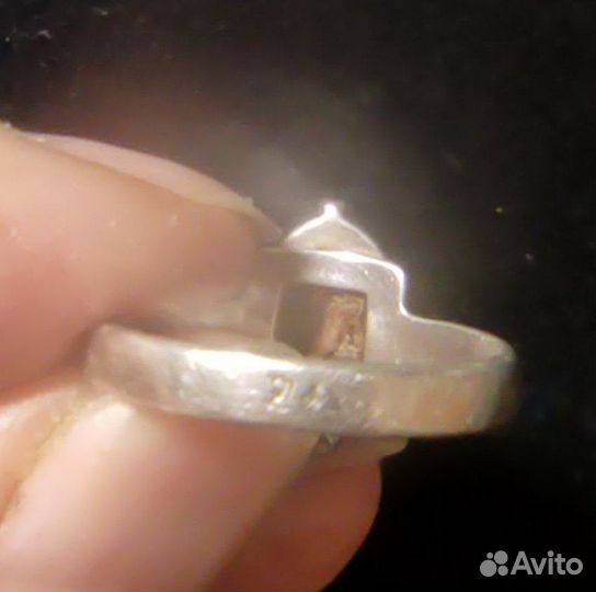 Кольцо серребро янтарь старое