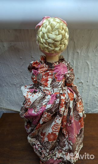 Кукла-грелка баба на чайник самовар, пластик, ткан