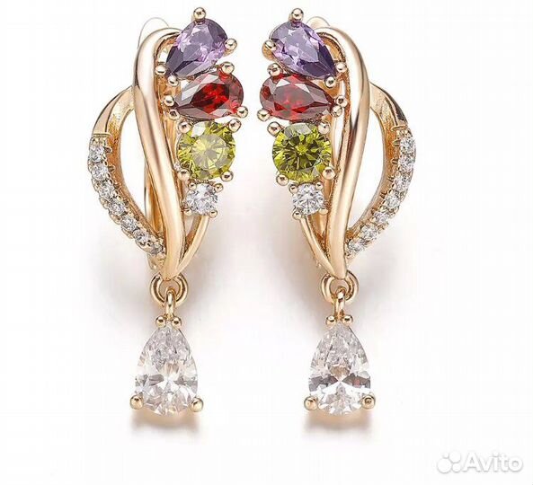 Серьги золочение 585