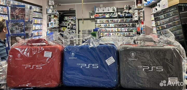 Сумка для консоли и геймпадов жесткая PS5