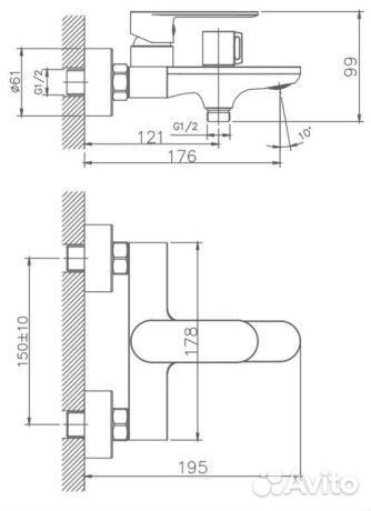 Смеситель для ванны Haiba hb60590-7 Черный