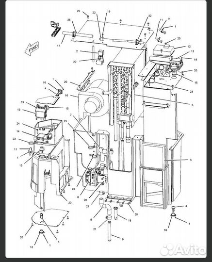 Печка в сборе Caterpillar M316C M315C 2101339