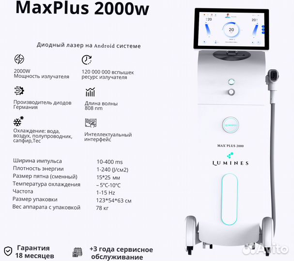 Аппарат для эпиляции Lumines MaxPlus 2000 Вт