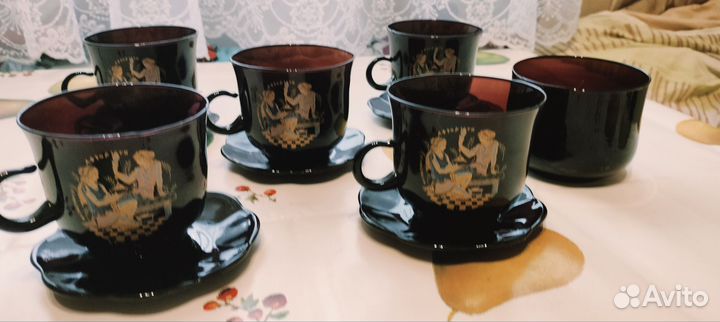 Набор чайный. Художественное стекло