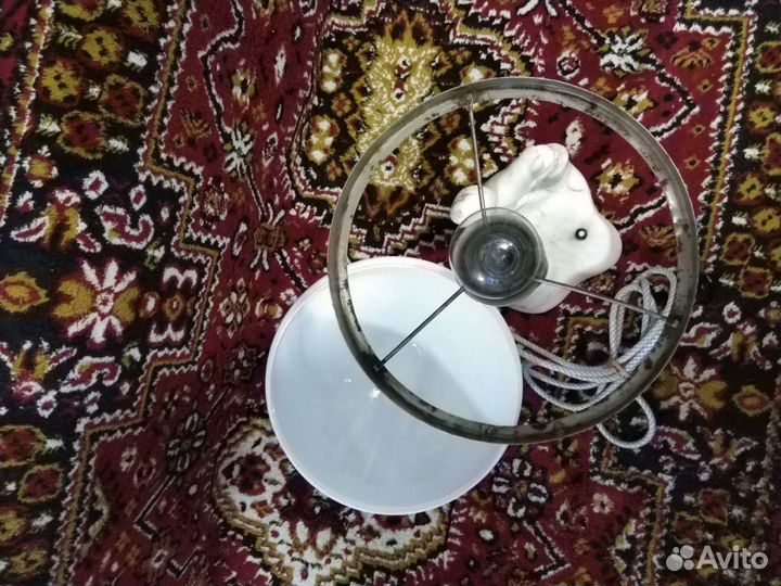 Мраморная настольная лампа с белкой, СССР