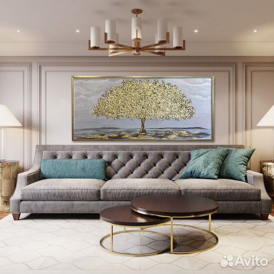 Картина на холсте золотое дерево