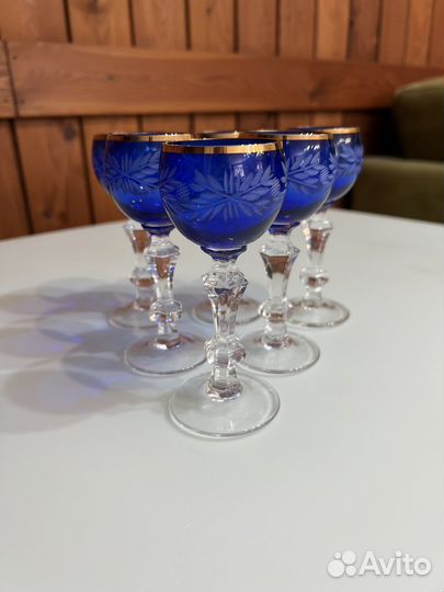 Редкая водочная рюмка Богемия,цветной хрусталь