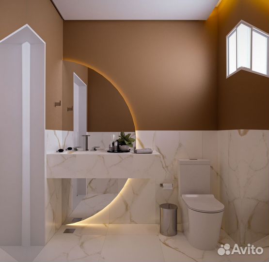 Зеркало с подсветкой в ванную полукруглое Zara