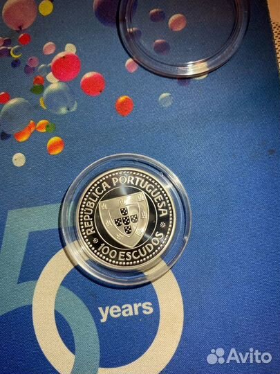 Жил Эанеш. Серебро 100 эскудо 1987 года