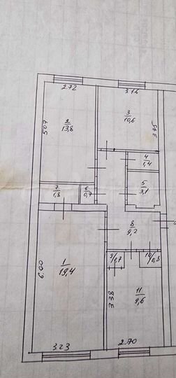 3-к. квартира, 71,2 м², 5/6 эт.