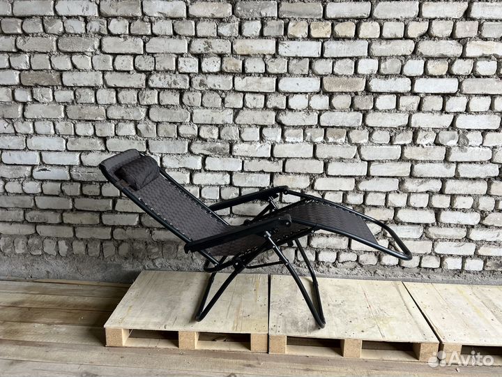 Кресло шезлонг (черно коричненый )
