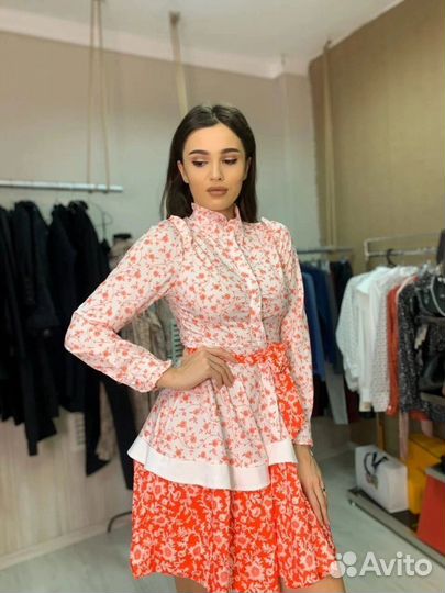 Платье под Zimmermann, 2 цвета с поясом