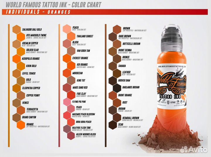 Пигменты для татуажа губ, бровей World Famous 15мл