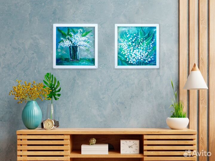 Набор картин Картина ландыши Весенняя картина