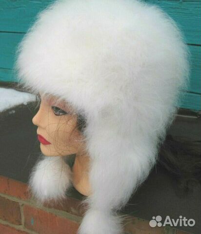 Шапка берет теплая из кроличьего пуха ангора