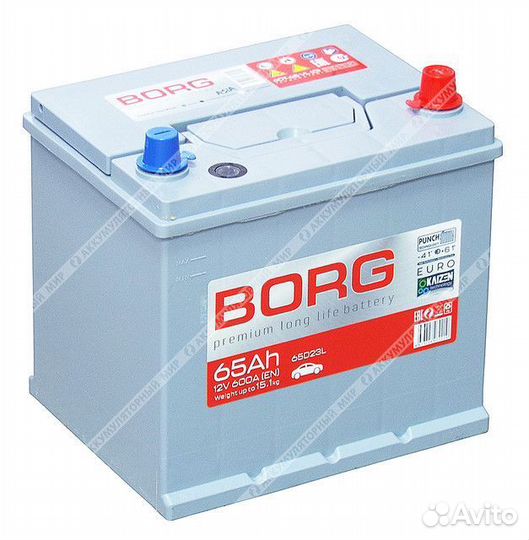 Аккумулятор borg Premium Asia 65D23L 65 оп