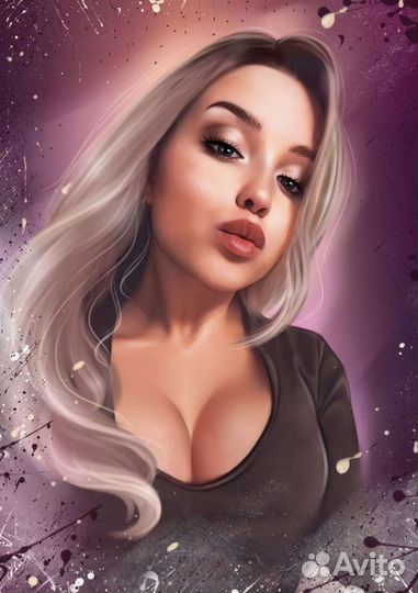 Портрет по фото на холсте