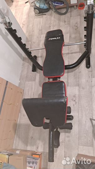 Скамья для жима, пресса, ног и стойка для штанги