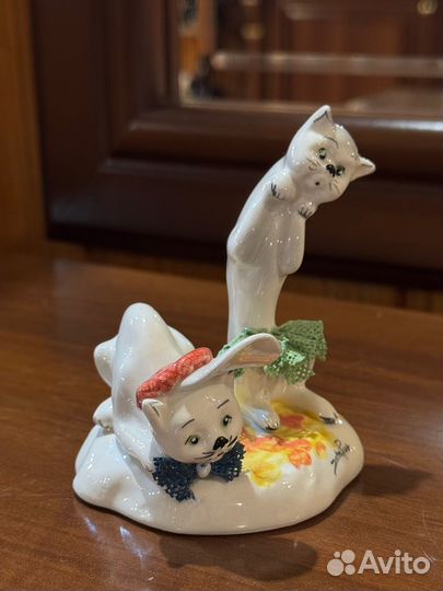 Статуэтка фарфор Zampiva кот и кошка Италия