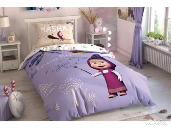 Постельное белье с простыней на резинке 1,5 сп