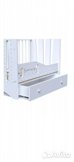 Кроватка детская маятник +ящик +доп. бортик
