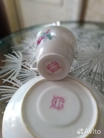 Чашка с блюдцем костяной фарфор