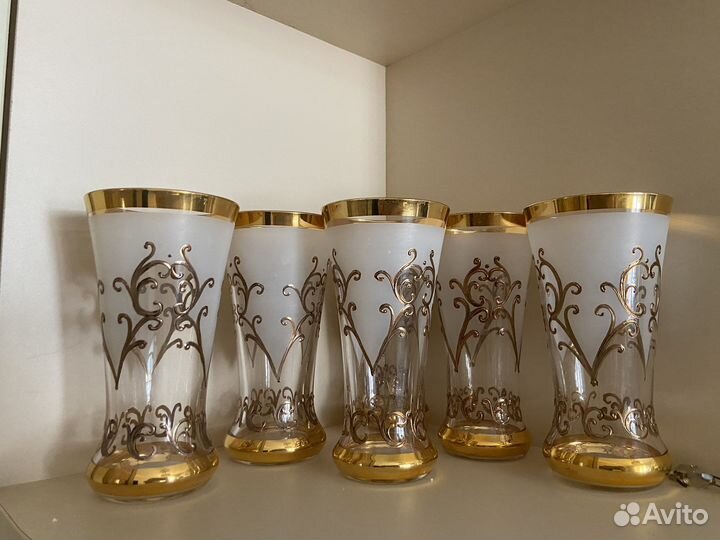 Графин со стаканами богемия