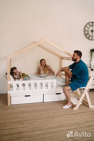 Детская Кровать Домик с ящиками