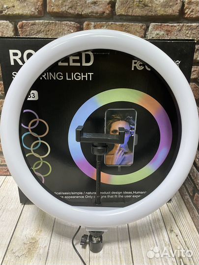 Кольцевая лампа RGB со штативом 33 см