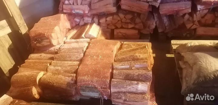 Дрова в сетках камерной сушки