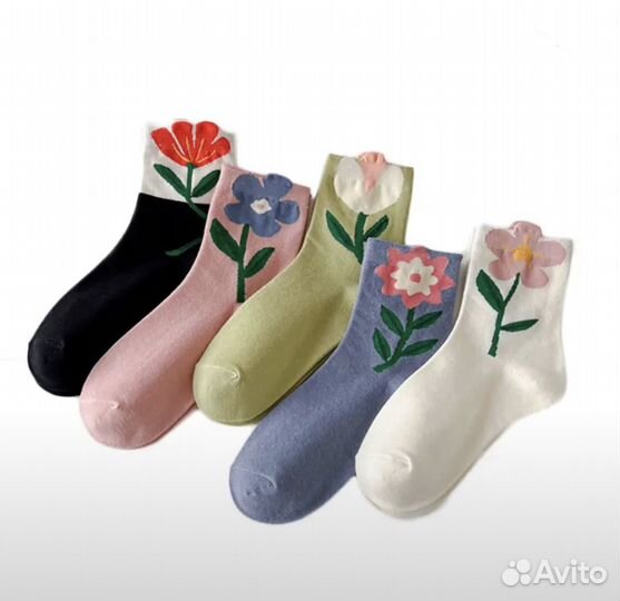 Носки женские цветочек