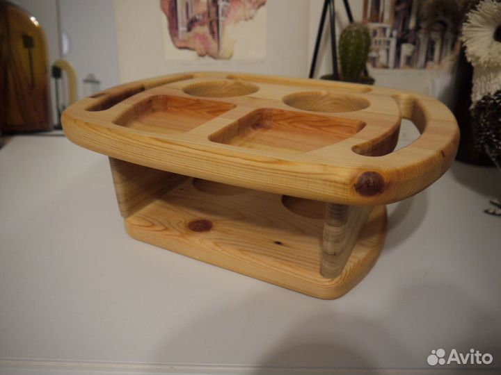 Поднос игровой двухъярусный для напитков и закуски