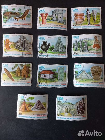 Марки Cuba correos 1986 Латиноамериканская история
