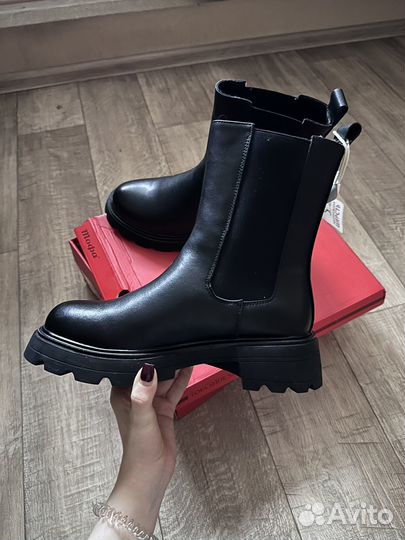 Ботинки челси женские 38 натуральная кожа зимние