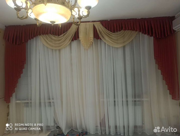 Шторы с ламбрекеном бу
