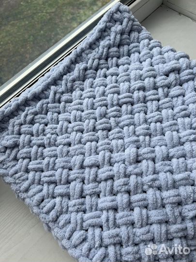 Плед детский вязаный новый