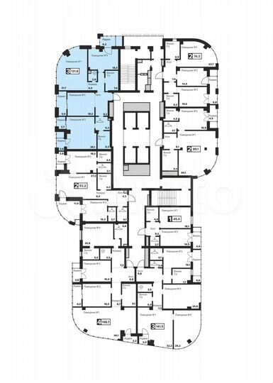 3-к. апартаменты, 131,8 м², 24/31 эт.