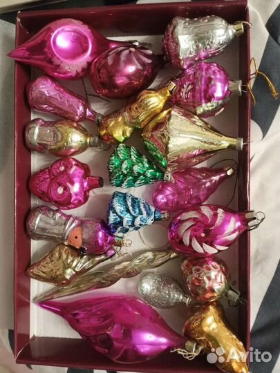 2 набора лота стеклянных елочных игрушек СССР