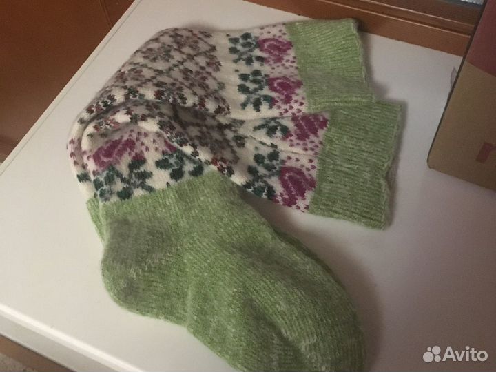 Шерстяные носки-гольфы