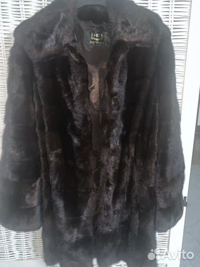 Шуба норковая с капюшоном